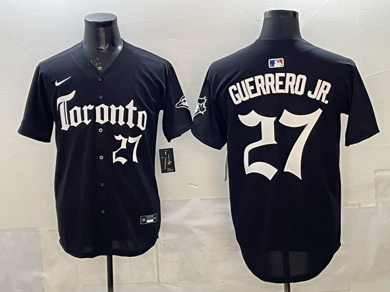 Men 2026 Toronto Blue Jays #27 Guerrero jr Black 5th generation Joint Name Nike MLB Jersey style 1213->toronto blue jays->MLB Jersey